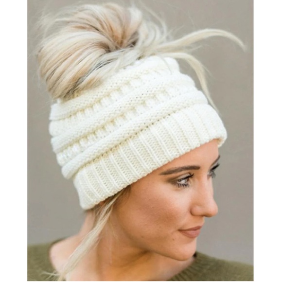 CC Messy Bun Beanie - Picture 4 of 7